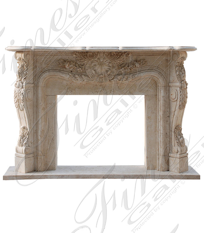 Marble Fireplaces  - Lovely French Marble Mantel In Statuary White Marble - MFP-1396