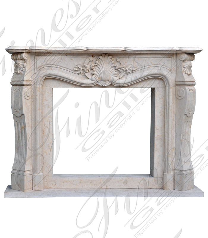 Marble Fireplaces  - Cream Colored Marble Fireplace Mantel - MFP-1138