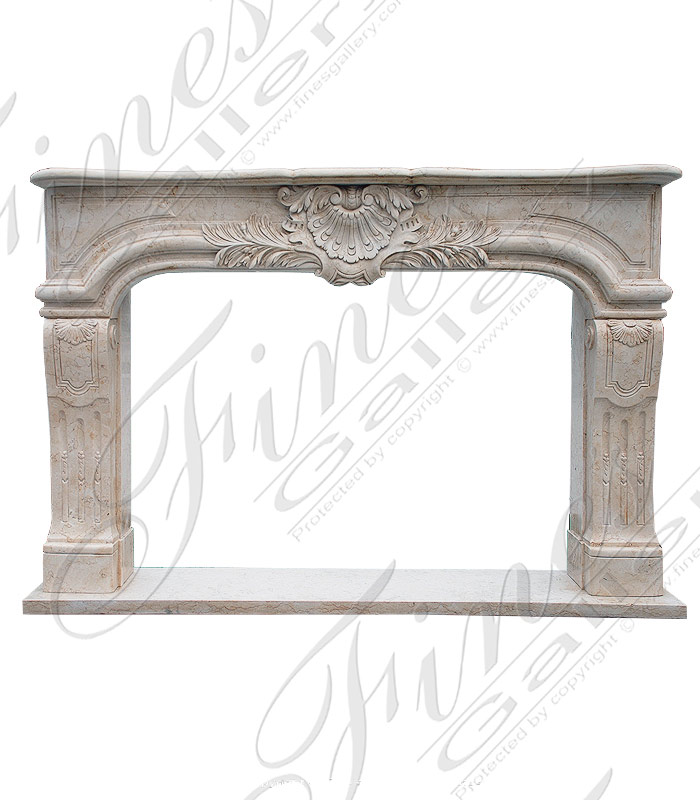 Marble Fireplaces  - Elegant Shell Marble Fireplace - MFP-1163