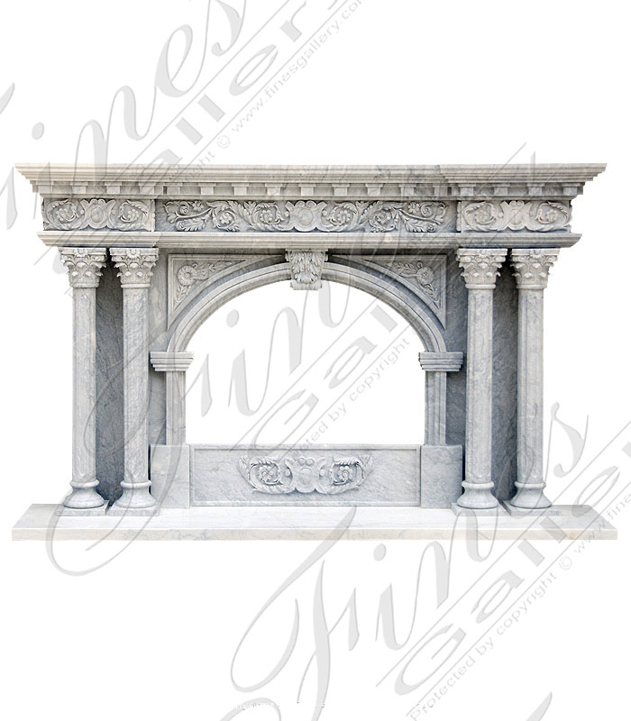 Marble Fireplaces  - Roman Decor Marble Fireplace - MFP-1172