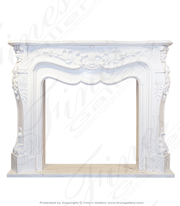 Marble Fireplaces  - Oversized French Style In Cream Marble - MFP-804