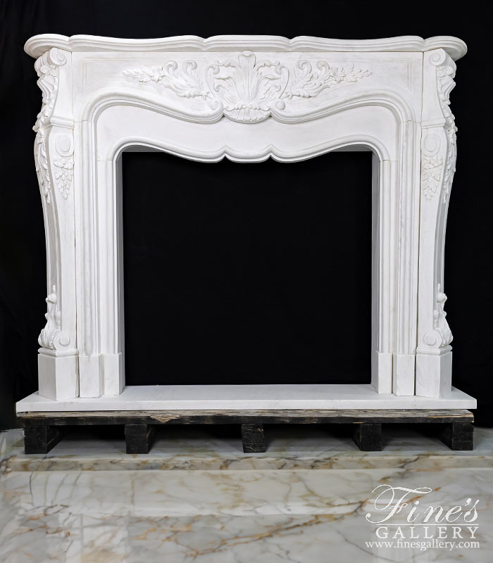 Search Result For Marble Fireplaces  - Oversized French Mantel In Statuary White Marble - MFP-1233