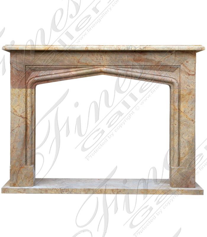 Marble Fireplaces  - Travertine Tudor Marble Mantel - MFP-887