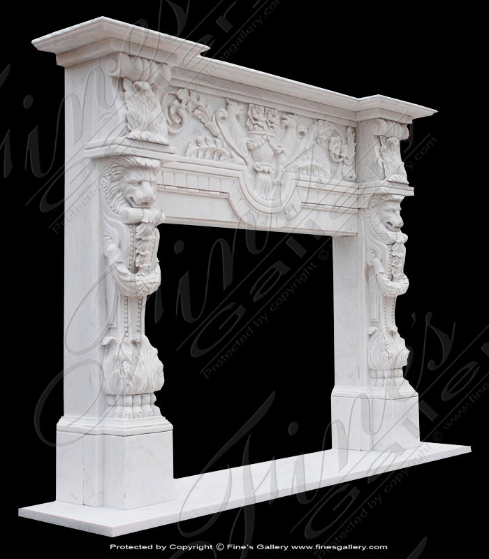 Search Result For Marble Fireplaces  - White Marble Italian Renaissance Fireplace Mantel - MFP-1275