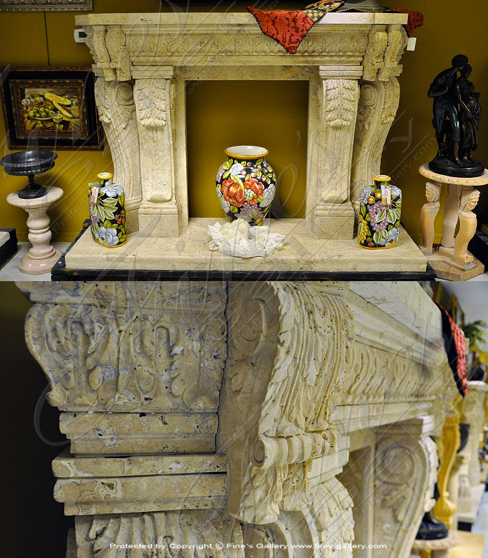 Search Result For Marble Fireplaces  - Acanthus Scrolls Marble Mantel - MFP-1326