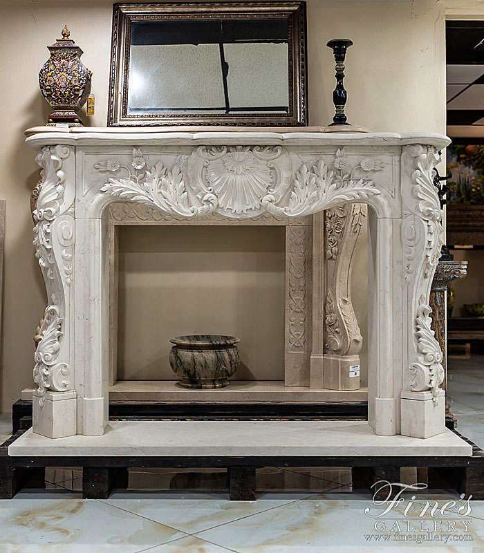 Search Result For Marble Fireplaces  - French Versailles White French Marble Fireplace - MFP-114