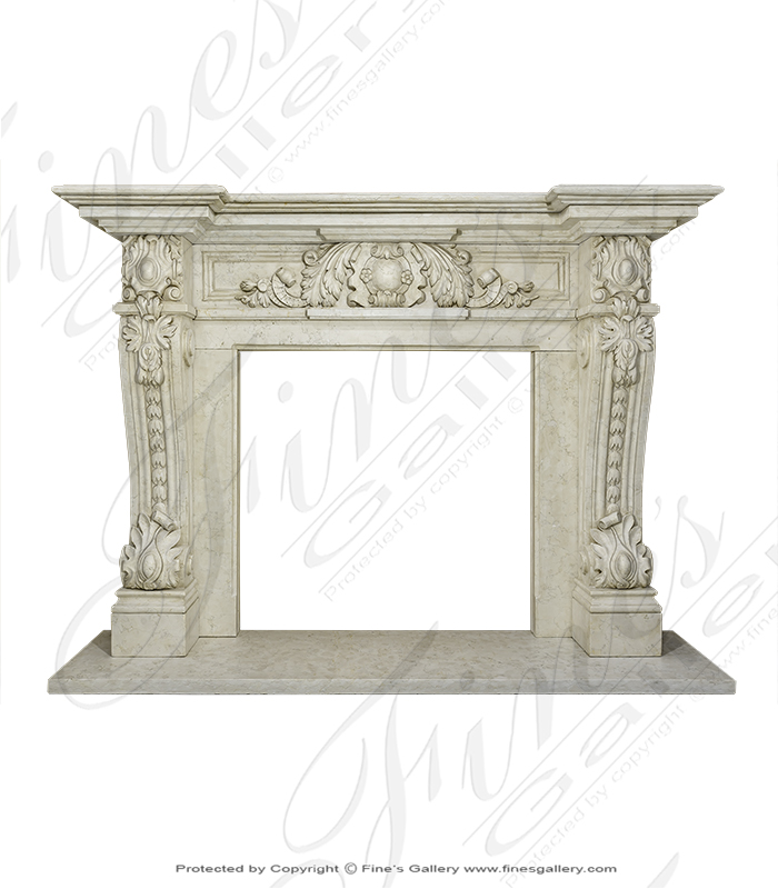 Marble Fireplaces  - Black And Gold Marble Fireplace - MFP-769