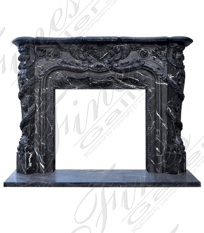 Marble Fireplaces  - Superb Louise XV French Style Marble Fireplace With Ornate Fascia  - MFP-107
