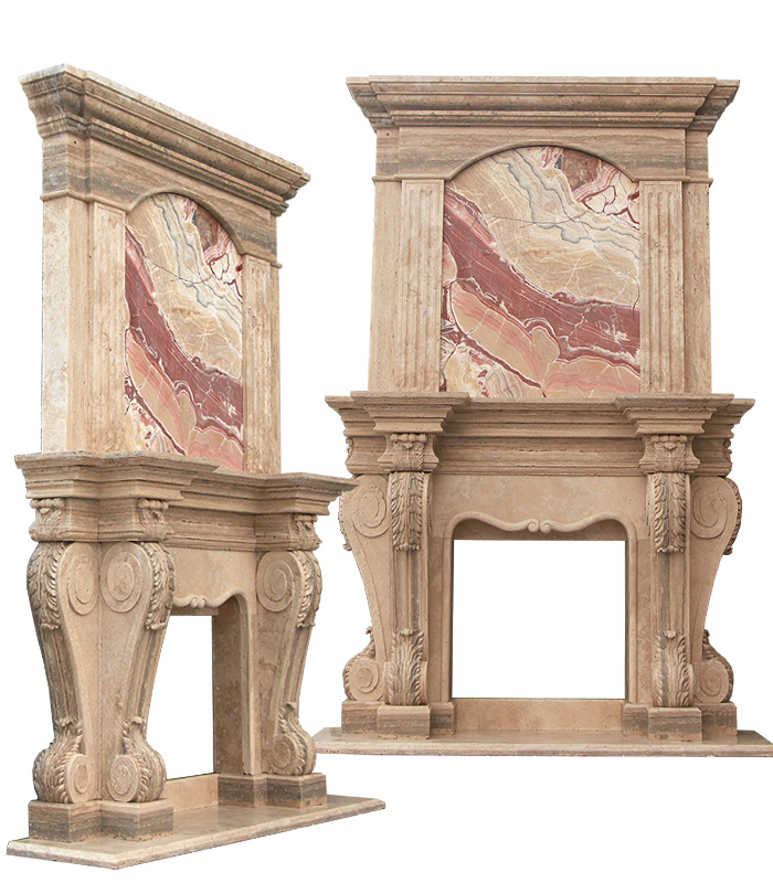 Marble Fireplaces  - Roman Silver Overmantel - MFP-1366