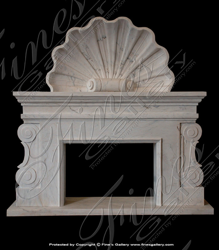 Marble Fireplaces  - Giant Shell Marble Surround - MFP-1439
