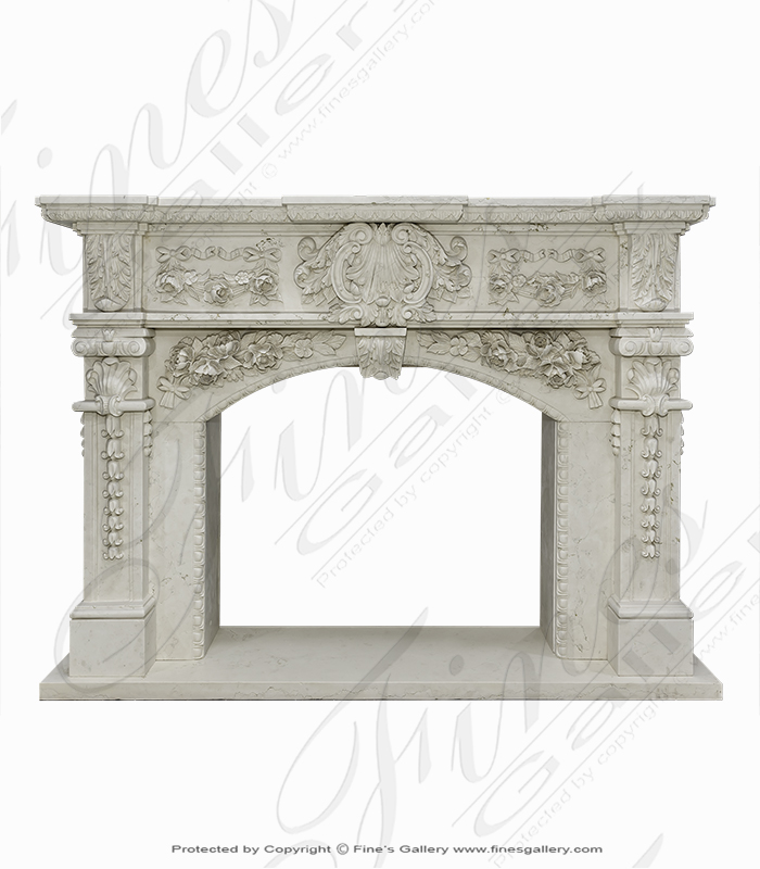 Search Result For Marble Fireplaces  - Beige Marble Fireplace Mantel - MFP-1487