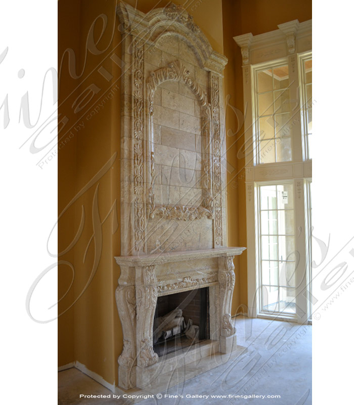 Marble Fireplaces  - Estate Home Marble Firepace Overmantel - MFP-1520
