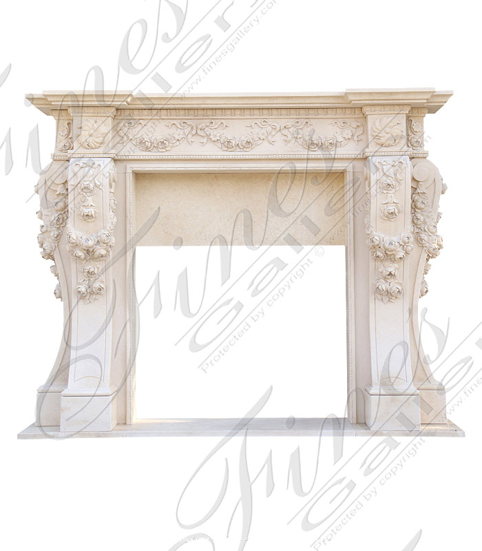 Search Result For Marble Fireplaces  - Majestic Floral Marble Fireplace - MFP-1545