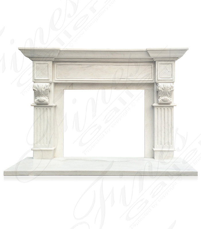 Search Result For Marble Fireplaces  - Classic Statuary White Marble Fireplace Mantel - MFP-1557