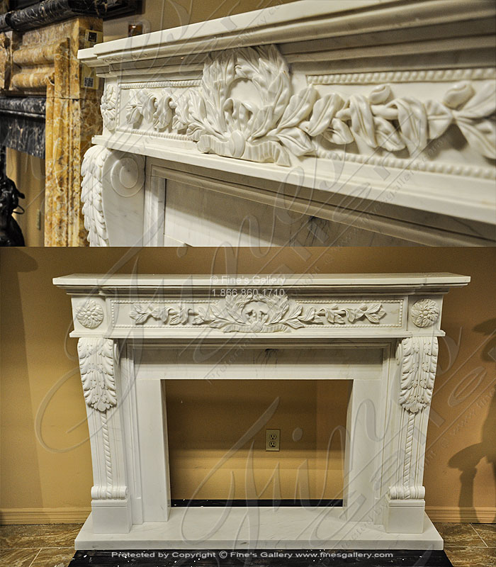 Marble Fireplaces  - White Regency Fireplace Mantel - MFP-1566