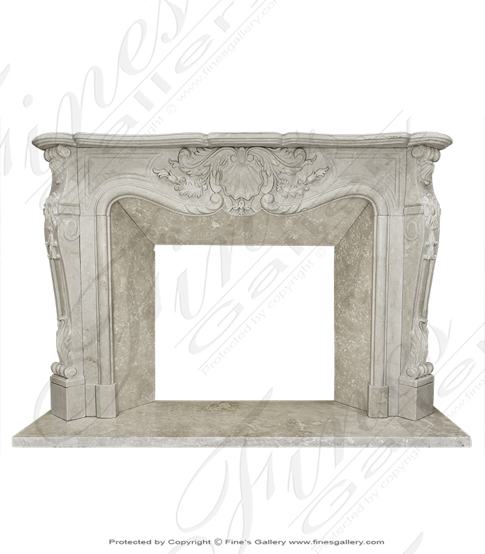 Search Result For Marble Fireplaces  - Louis XIV Botticino Semi Classico Fireplace Mantel - MFP-1584