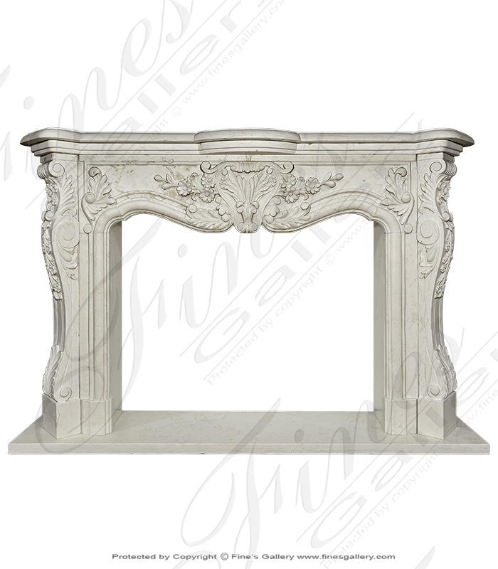 Search Result For Marble Fireplaces  - French Style Botticino Mantel - MFP-1585