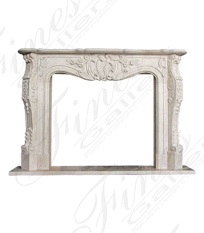 Marble Fireplaces  - Louis VII French Marble Mantel In Galala Marble - MFP-1598