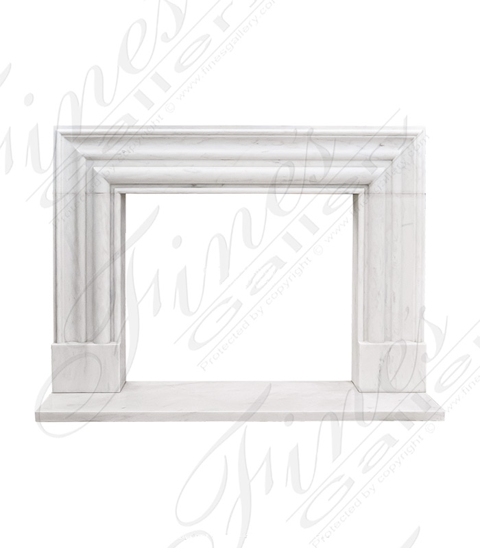 Marble Fireplaces  - Bolection Fireplace Mantel In Statuary White Marble - MFP-1608