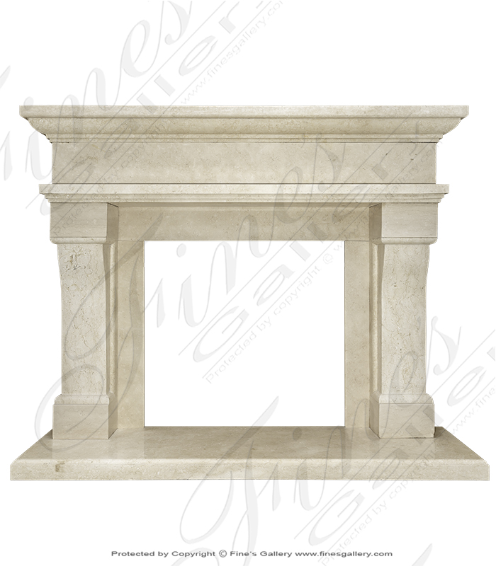 Marble Fireplaces  - Transitional Cream Marble Mant - MFP-1619