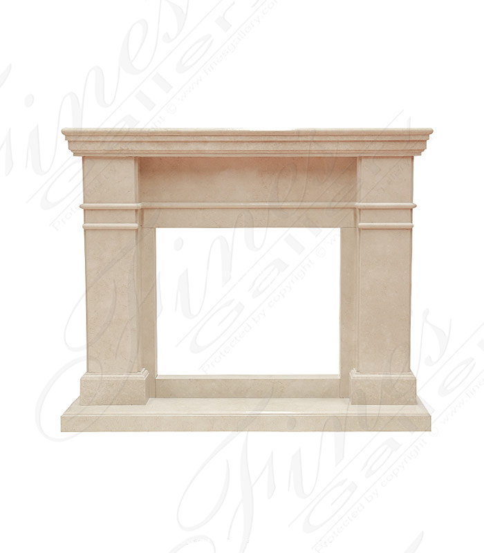 Marble Fireplaces  - Contemporary Cream Marble Mantel - MFP-1620