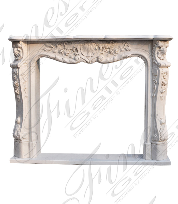 Marble Fireplaces  - White Floral Surround - MFP-1629