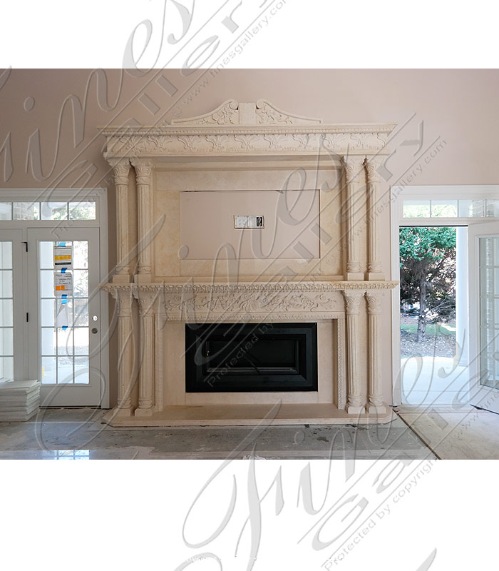 Marble Fireplaces  - Ornate Marble Overmantel - MFP-1194