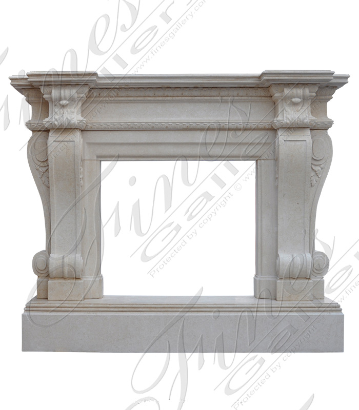 Marble Fireplaces  - Oversized Tuscan Mantel In Galala Marble - MFP-1718