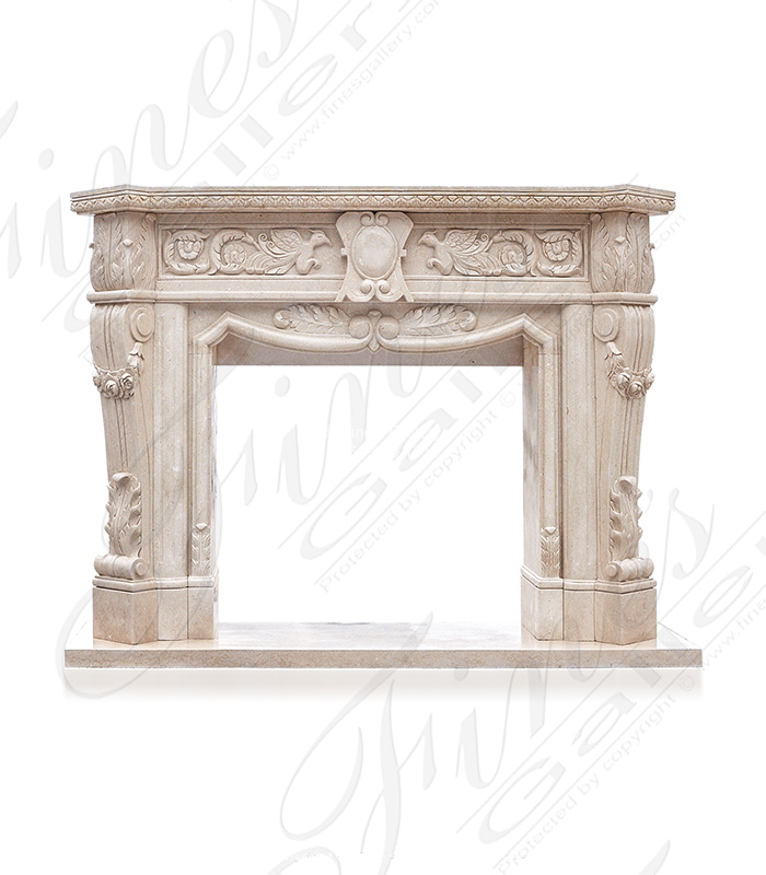 Marble Fireplaces  - Cream Marble Fireplace - MFP-1728