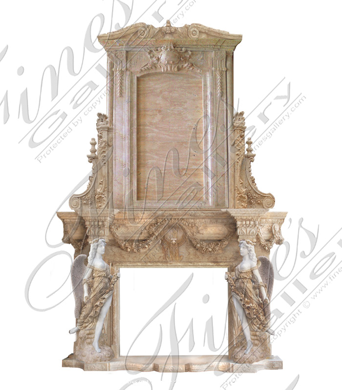 Marble Fireplaces  - Marble Angel Overmantel - MFP-1736