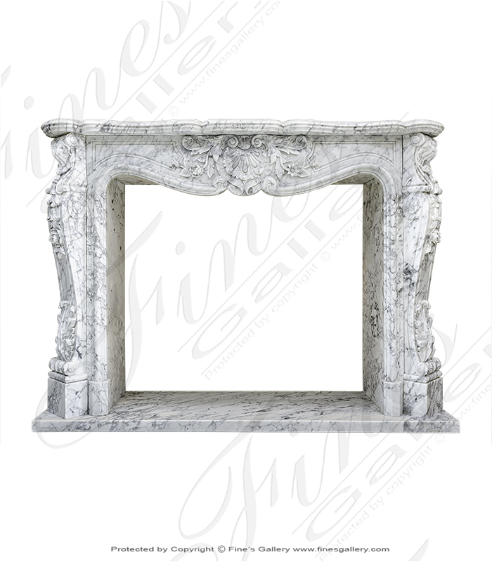 Marble Fireplaces  - Italian Carrara Marble Mantel - MFP-1770