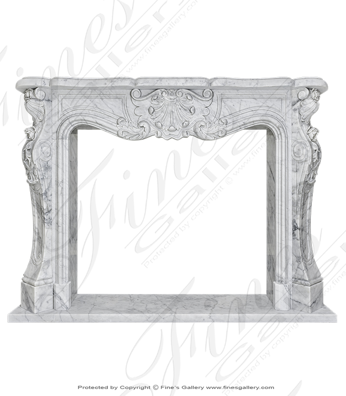 Marble Fireplaces  - Carrara White Marble Mantel - MFP-1780