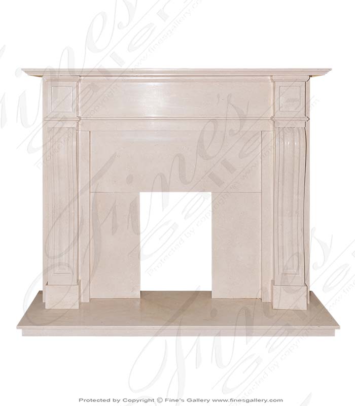 Marble Fireplaces  - A Classic Mantel In Crema Marfil Marble  - MFP-1786