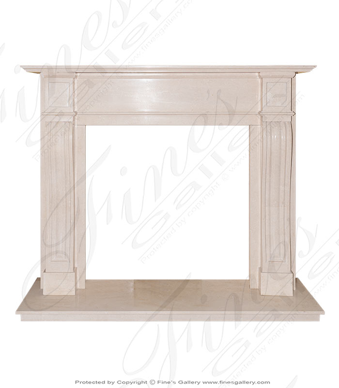 Marble Fireplaces  - A Classic Mantel In Crema Marfil Marble  - MFP-1786