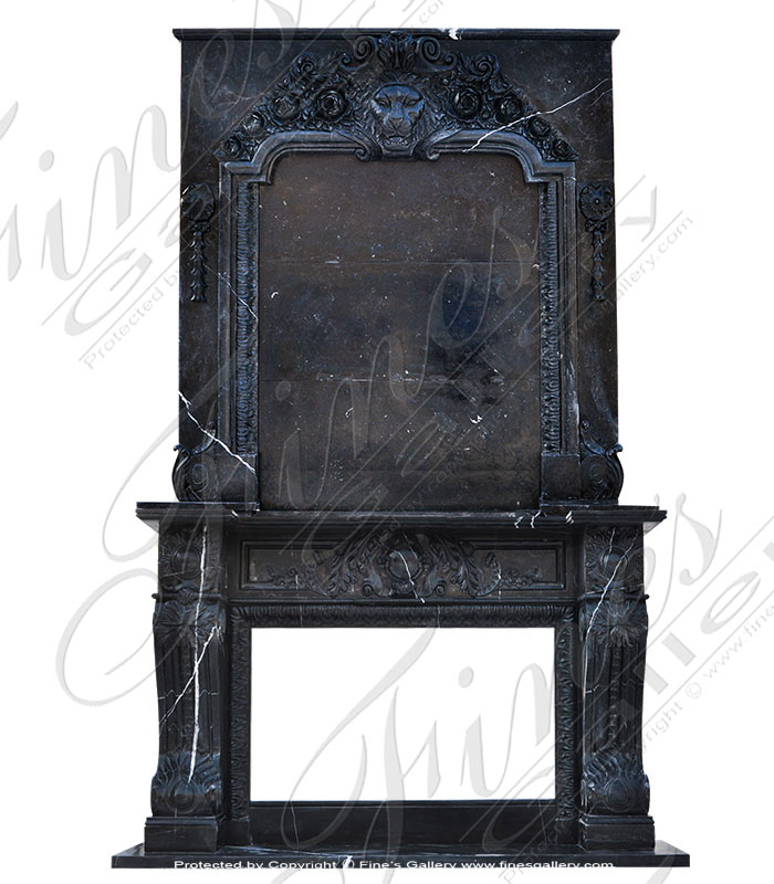 Marble Fireplaces  - Black Marble Overmantel - MFP-1794