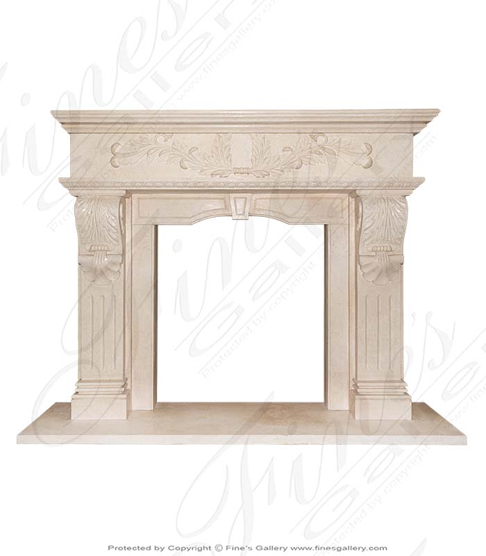Marble Fireplaces  - Tuscan Cream Elegance - MFP-1798