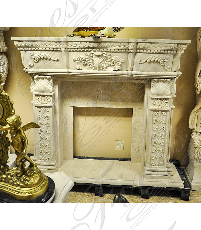 Marble Fireplaces  - Spanish Crema Marfil Lux Mantel - MFP-1803
