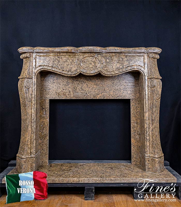 Marble Fireplaces  - Rosso Verona Italian Marble Mantel - MFP-1805