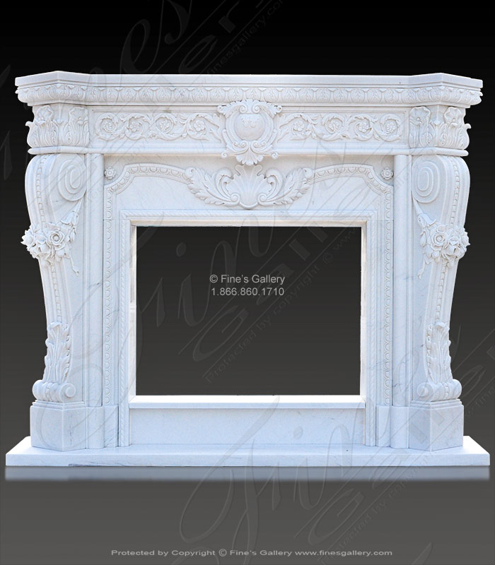 Pure White Luxury Marble Fireplace