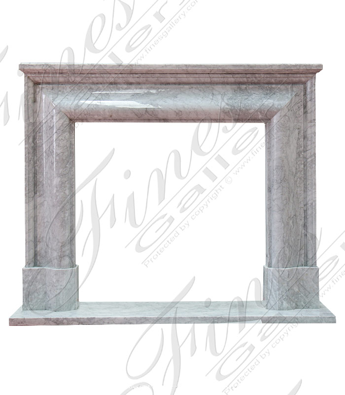 Marble Fireplaces  - Stunning Light White Marble Bolection Surround With Shelf - MFP-2194