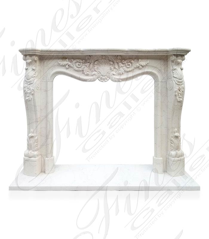 Marble Fireplaces  - Ivory Shell French Style Mantel - MFP-1831