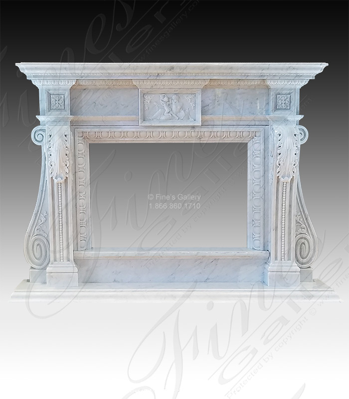 Marble Fireplaces  - Stunning Italian Marble Fireplace - MFP-1851
