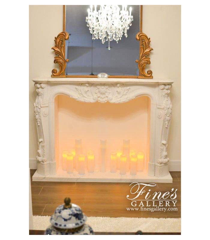 Marble Fireplaces  - Louis XVI Mantel Extra White Superior Surround - MFP-1856
