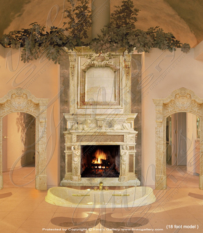 1Marble Fireplaces  - Grand Antique Calcium Mantel - MFP-323