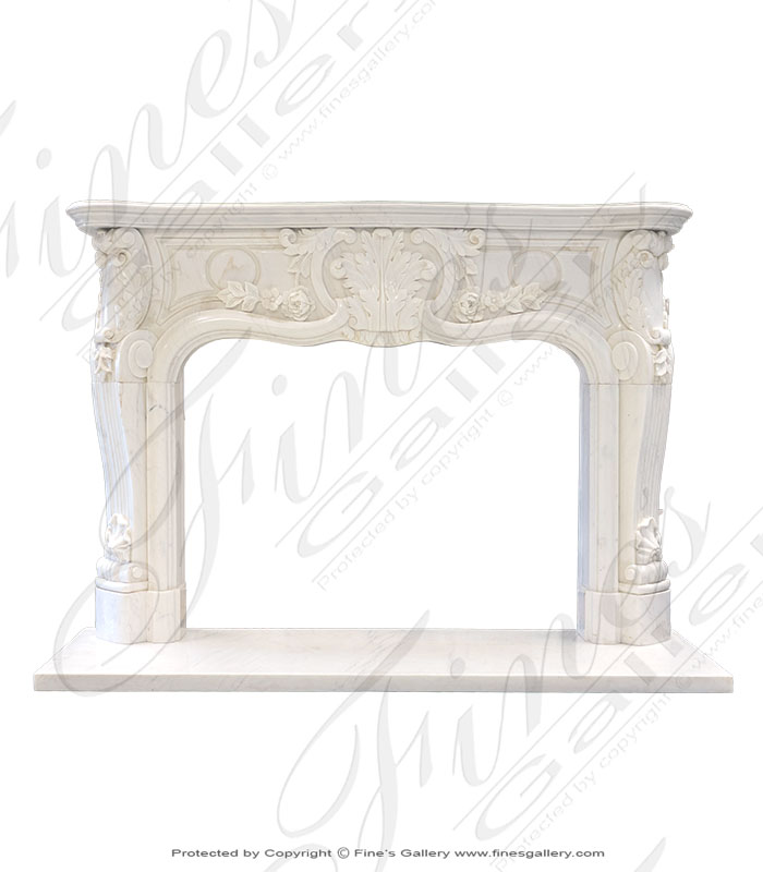 Marble Fireplaces  - French Marble Fireplace Mantel - MFP-1891