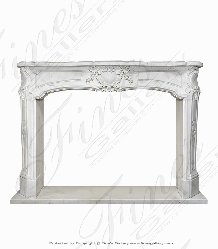 Marble Fireplaces  - Louis XV Style White Marble Surround  - MFP-1912