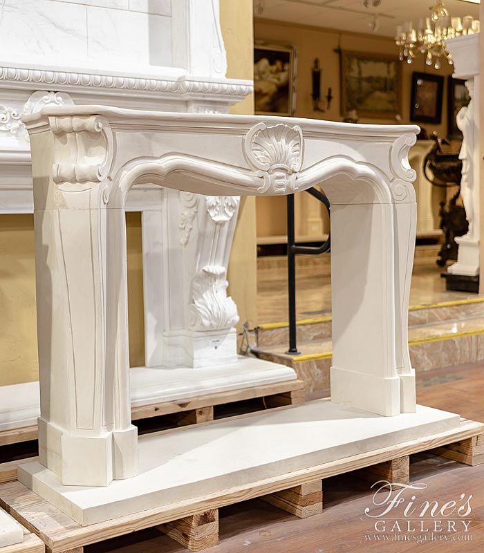 Marble Fireplaces  - French Themed Limestone Mantel - MFP-1916