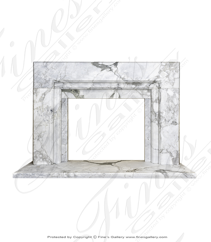 Marble Fireplaces  - Modern Italian Calacatta Marble Surround  - MFP-1980