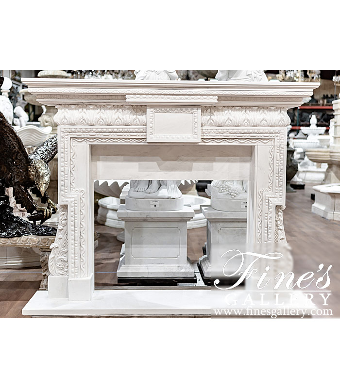 Marble Fireplaces  - Classic Neoclassical Statuary Mantel  - MFP-1988