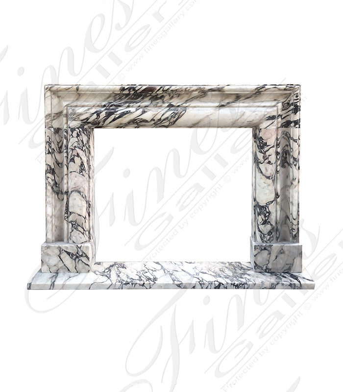 Marble Fireplaces  - Bolection Mantel With Shelf In Exotic Arabascato Marble - MFP-2524